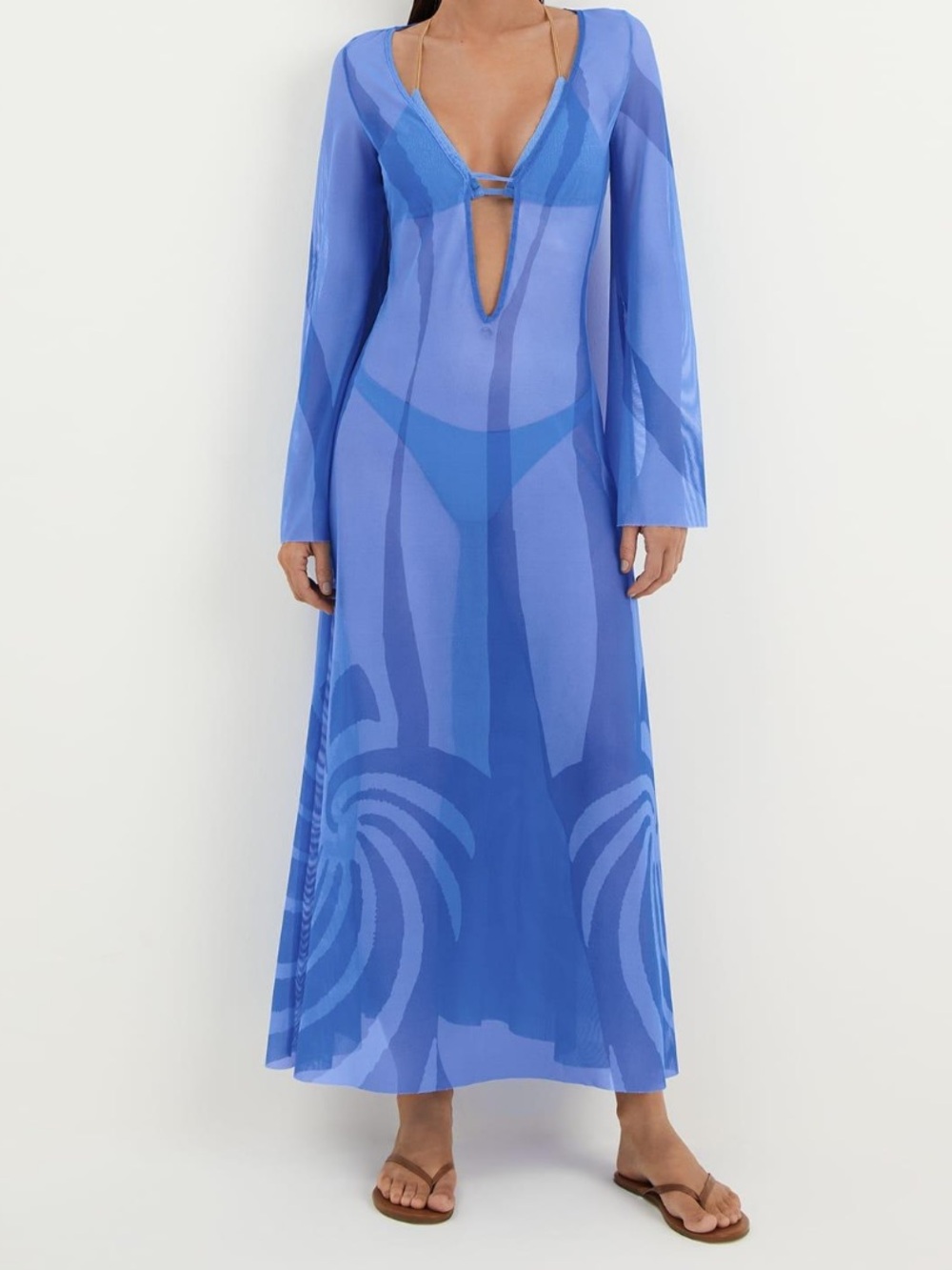 NWT Caroline Constas Lidi Maxi Mesh Cover-Up Dress size S - Picture 6 of 6